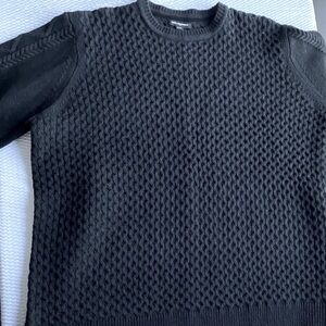 Karl Lagerfeld Black Zippered Fisherman Sweater XXL